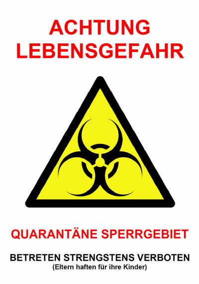 Quarantäne Schild