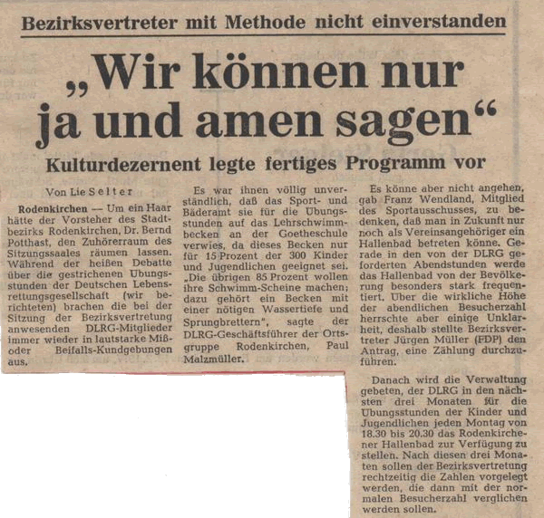 Presseartikel aus dem Jahr 1972