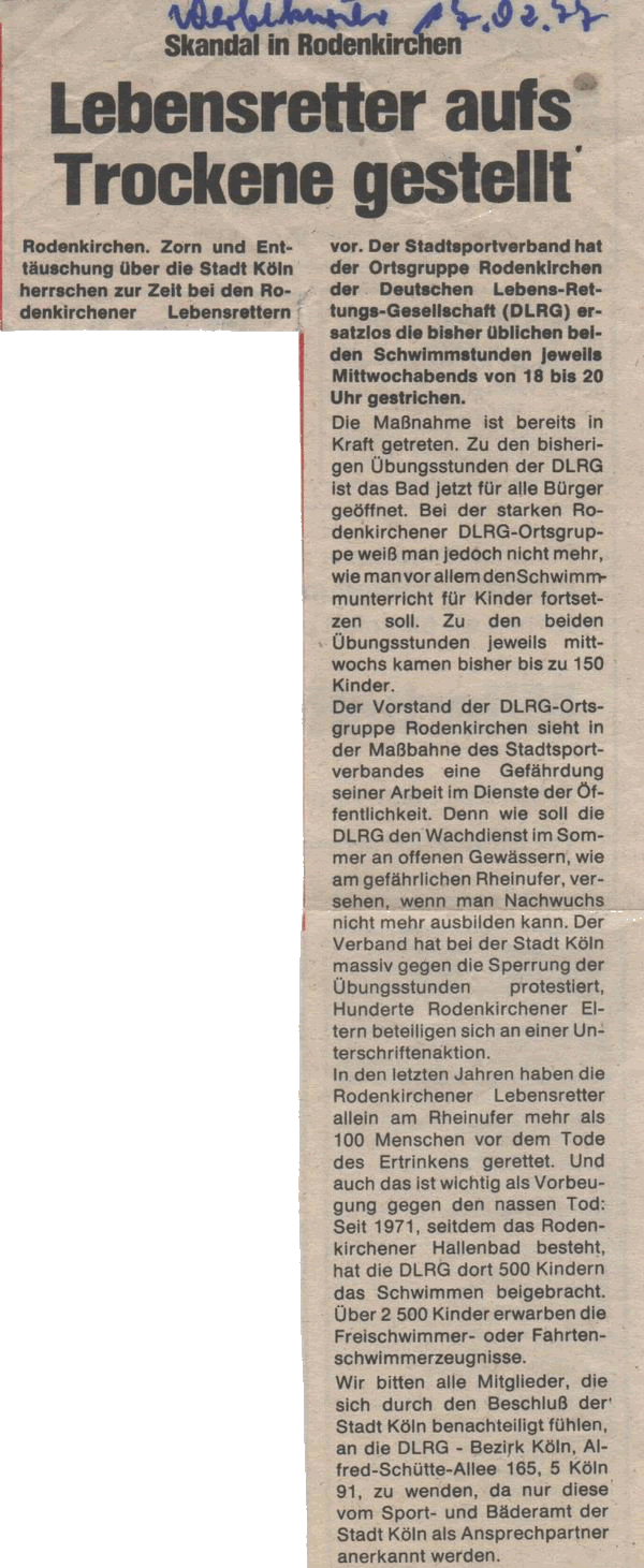 Presseartikel aus dem Jahr 1972